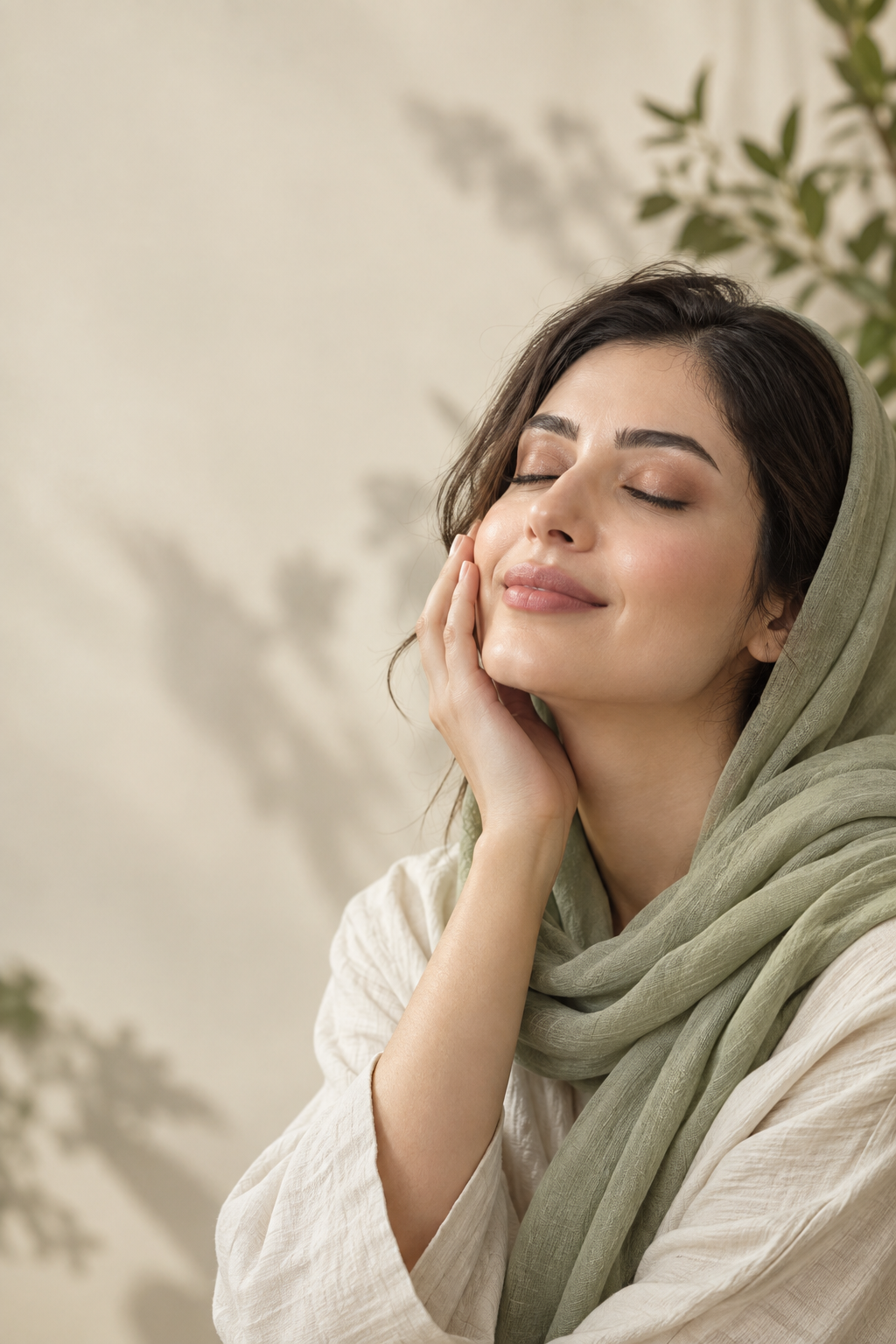چهره زنی با پوستی شاداب در فضای آرام کلینیک
